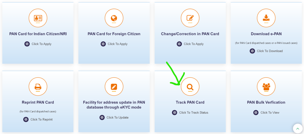 PAN Card Status Check by Mobile Number, Aadhar Number, and Other Available Ways PAN Card Status check by Token Number step 1